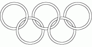 coloring picture of The five Olympic rings represent the five continents